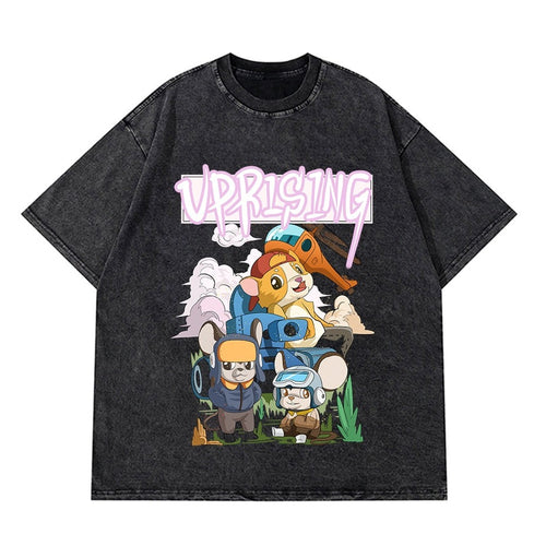 Load image into Gallery viewer, Vintage Washed Tshirts Anime T Shirt Harajuku Oversize Tee Cotton fashion Streetwear unisex top a27
