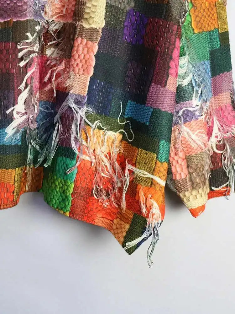 Orange Tassels Big Size Knitting Sweater Round Neck Long Sleeve Women Pullovers New Fashion Spring Autumn 2025 1DH8490