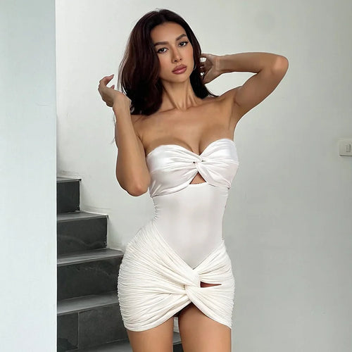 Load image into Gallery viewer, Sexy 2 Pieces Sets For Women Off-shoulder Strapless Hollow Out Bodysuit And Hot Skirt Two Pieces Sets Sexy Suit
