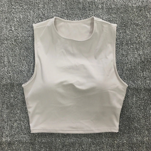 Load image into Gallery viewer, Nude Pad Yuma Nylon Pad Women Vintage Windbreaker Sport Bra Skin Tank Sports Running Vest Fitness Yoga Sleeve Crop Tops
