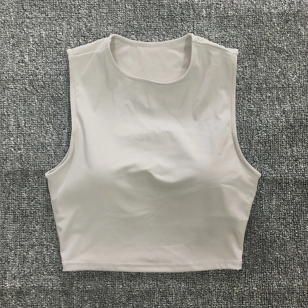 Nude Pad Yuma Nylon Pad Women Vintage Windbreaker Sport Bra Skin Tank Sports Running Vest Fitness Yoga Sleeve Crop Tops