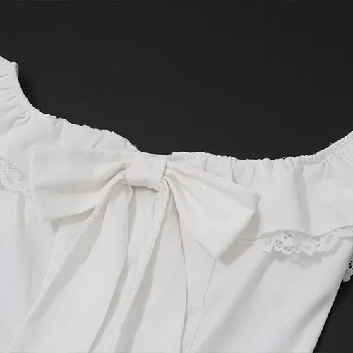 Load image into Gallery viewer, Off-shoulder Backless Sexy Mini Dress Women Robe Fashion White Strapless Sleeveless High Waist Lace Club Dress Female
