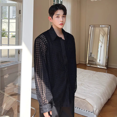 Load image into Gallery viewer, Plaid Men's Shirts Summer New Trendy Single Breasted Style Loose Sunscreen Long Sleeve Male Shirt Korean Men Top 9A3240
