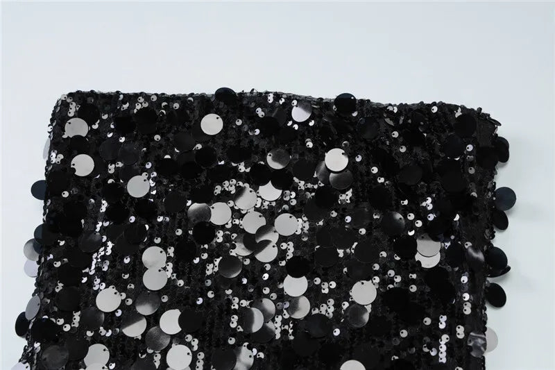 Sequins Strapless Backless Sexy Mini Dress For Women Robe Fashion Off-shoulder Sleeveless Sparkle Shiny Club Dress