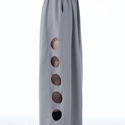 Load image into Gallery viewer, High Elastic Waist Gray Side Hollow Out Long Wide Leg Pants New Trousers Women Fashion Tide Spring Autumn 2025 1DJ1255
