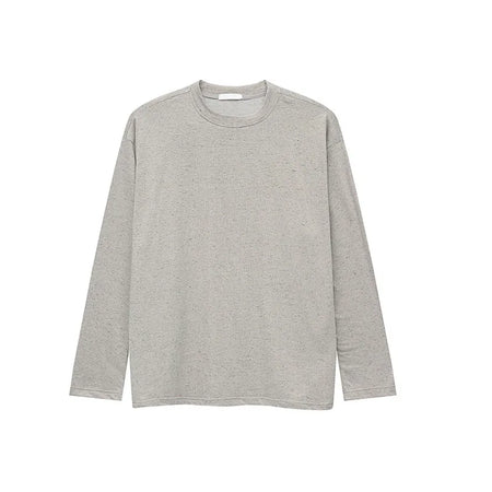 Men's T-shirt Spring Summer New Korean Style Clean Male Top Fashion Long Sleeve Round Neck Casual Solid Color 9C5291