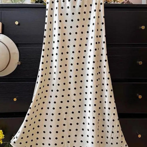 Load image into Gallery viewer, Spring Summer French Polka Dot Elegant Sexy Club A-line Long Skirt Women High Waist Vacation Slim Wrap Hip Fishtail Skirt 2025
