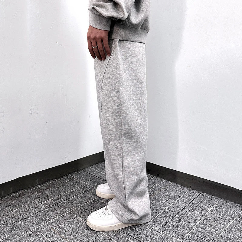 Men's Sweatpants New American Style Summer Solid Color Trendy Elastic Waist Male Casual Handsome Bottoms 2025 9W1743