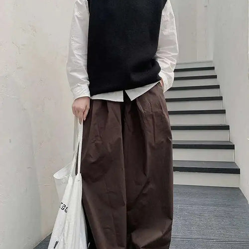 Load image into Gallery viewer, High Elastic Waist Coffee Pocket Brief Long Wide Leg Pants New Trousers Women Fashion Tide Spring Autumn 2025 1DH8354
