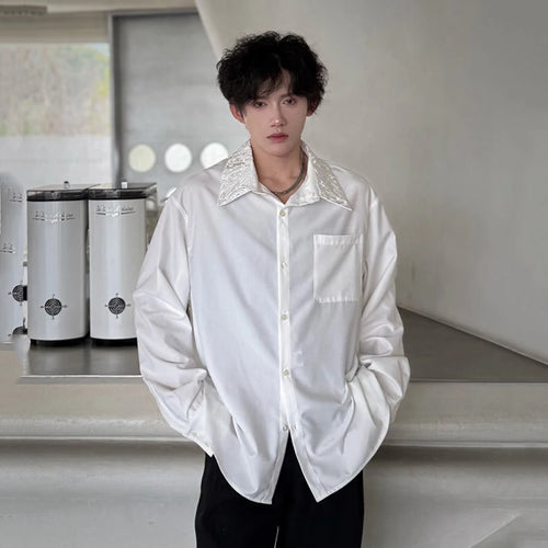 Load image into Gallery viewer, Men&#39;s Shirts Long Sleeve New Summer Embroidered Design Turn-down Collar Personalized Male Korean Style Clothing 9W1755
