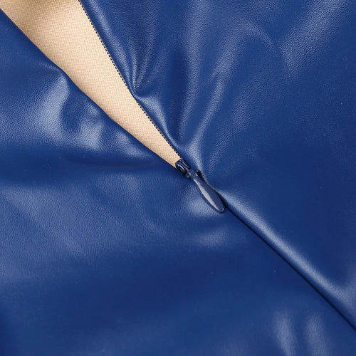 Load image into Gallery viewer, Winter New Sleeveless PU Leather Mini Dress For Women Robe Turtleneck Bodycon Ruched Sexy Short Dress Vestido
