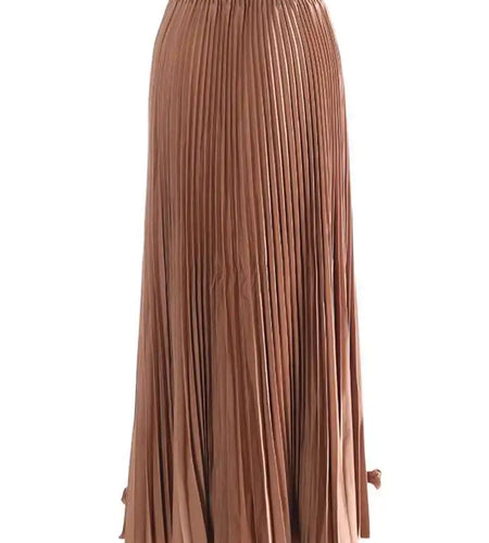 High Elastic Waist Wine Red Bow Spliced Pleated Elegant Half-body Skirt Women Fashion Tide New Spring Autumn 2025 1DH9840