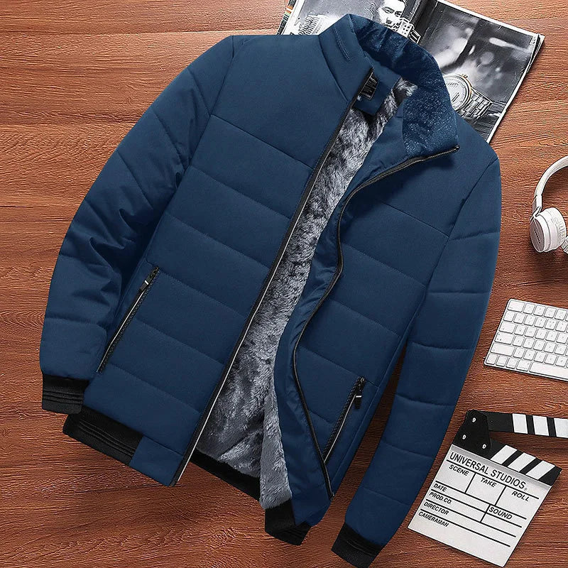 Men's Fashion Clothing Stand Collar Keep Warm Coats Cotton Padded Jacket Puffer Jackets Autumn Winter Fur Lined Jackets