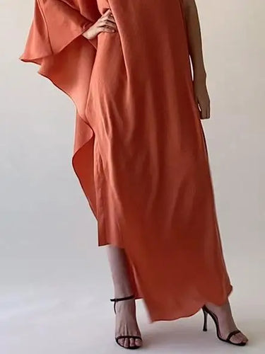 Load image into Gallery viewer, Muslim Women&#39;s Fashion Dubai Abaya Dresses 2025 Summer Autumn Loose Asymmetric One-shoulder Long Dresses for Woman
