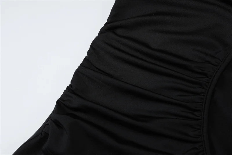 Hollow Out Halter Sexy Maxi Dress Women Summer New Metal Decoration Sleeveless Slim High Waist Long Dress Elegant