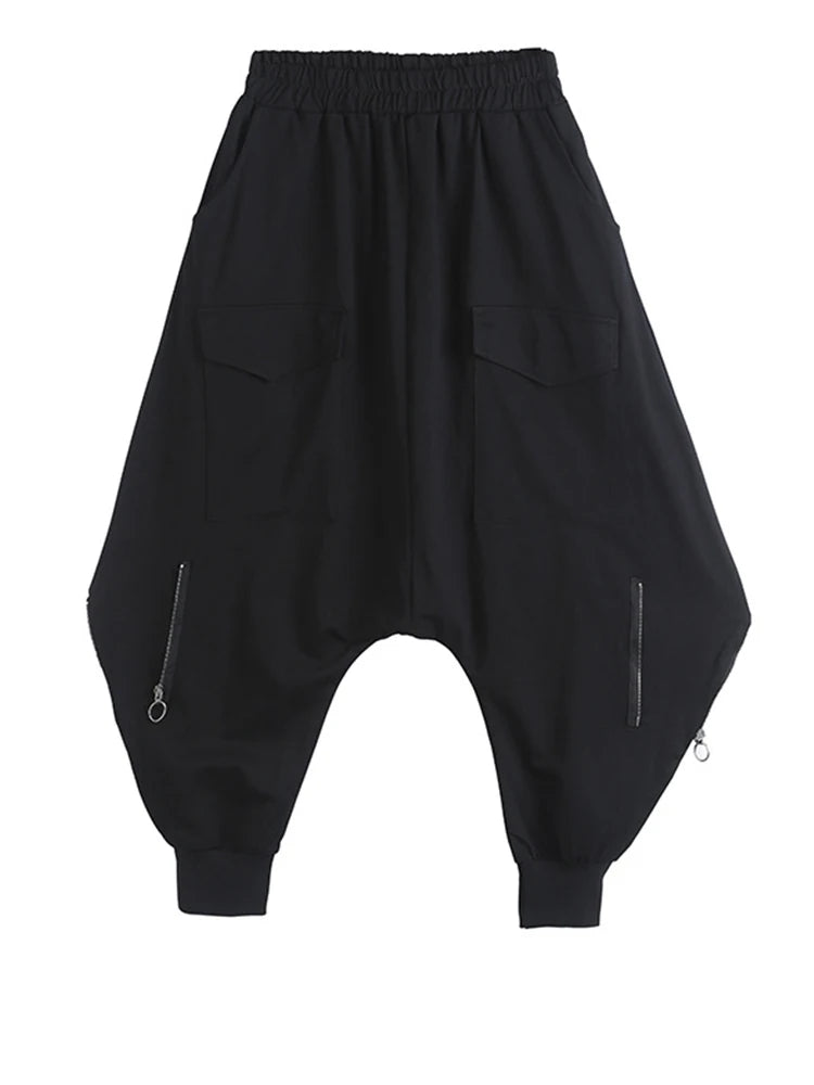 High Elastic Waist Black Brief Long Harem Trousers New Loose Fit Pants Women Fashion Tide Spring Autumn 2025 1DC778