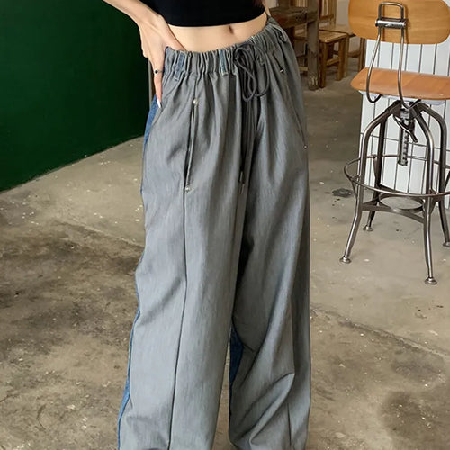 Load image into Gallery viewer, Fashion Loose Wide Leg Pants For Women High Waist Ruched Bandage Solid Minimalist Trousers Female Spring Clothing
