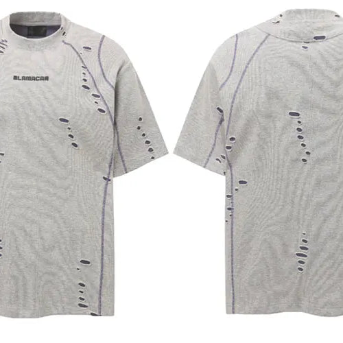 Load image into Gallery viewer, Hip Hop T-Shirt Grunge Y2K Streetwear Ripped Holes Punk Gothic Urban Tshirt Men Harajuku Casual Baggy Short Sleeve Summer Top
