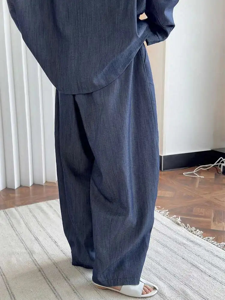 High Elastic Waist Beige Brief Casual Long Wide Leg Pants New Trousers Women Fashion Tide Spring Autumn 2025 1DJ0163