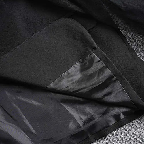 Load image into Gallery viewer, Women Black Irregular Mesh Ruffles Big Size Blazer New Lapel Long Sleeve Jacket Fashion Tide Spring Autumn 2025 CP3519
