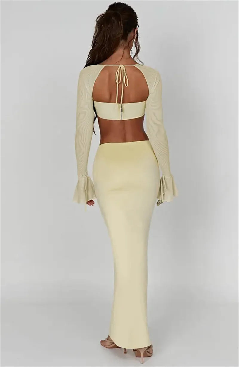 Thickened Fabric Sexy Maxi Skirt Women 2023 Autumn Winter New Solid High Waist Skinny Club Party Long Skirt Elegant