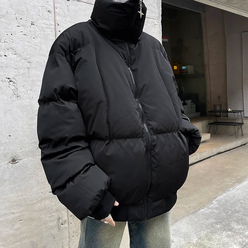 Load image into Gallery viewer, Simple Men&#39;s Cotton Coats Stand Collar Solid Color Casual Thickened Zipper Casual American Male Padded Jackets Chic 9C9276
