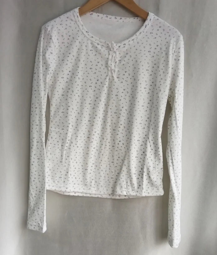 Korean Women Tshirts Long Sleeve Floral Tees 2024 Ropa Mujer Tunic O-neck Fashion T Shirts Y2k Tops Vintage Casual Sweet T-shirt