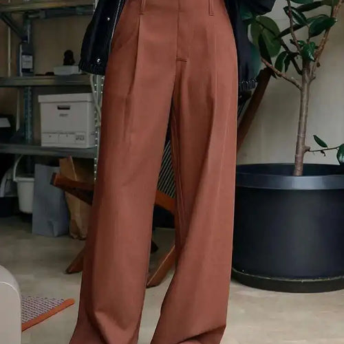 Load image into Gallery viewer, High Waist Black Brief Long Wide Leg Elegant Pants New Loose Fit Trousers Women Fashion Tide Spring Autumn 2025 1DH1033
