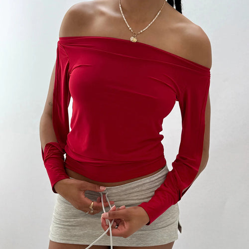 Load image into Gallery viewer, y2k Clothes Women Sexy Crop Tops Basic Off Shoulder Long Sleeve Cut Out T Shirts Evening Party Clothing Streetwear
