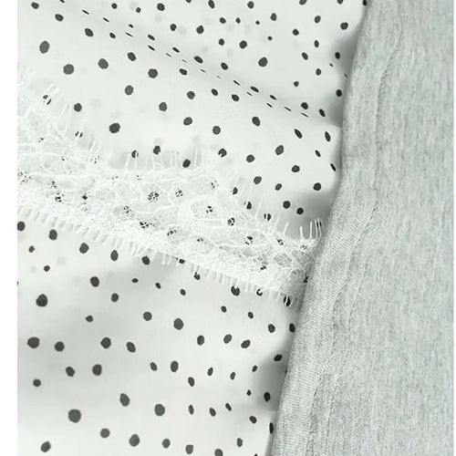 Load image into Gallery viewer, Women Gray Color-block Dot Big Size Long Elegant Dress New Round Neck Short Sleeve Fashion Spring Summer 2025  1DH6007
