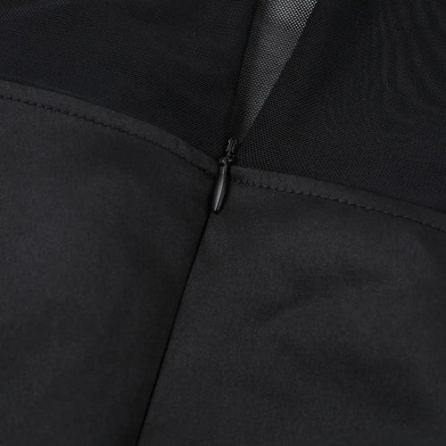 Load image into Gallery viewer, Turtleneck Sheer Long Sleeve Sexy Mini Dress For Women Black See Through High Waist A-line Club Party Dress Elegant
