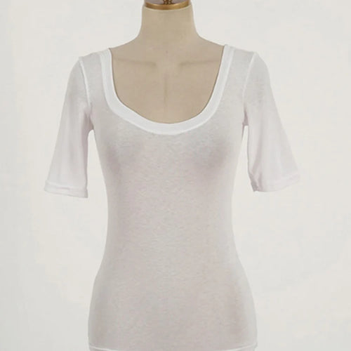 Load image into Gallery viewer, New 2024 Summer Sexy Slim Cotton Bottoming T Shirt Women O-Neck Casual Tshirts Korean Style Tee Shirt Female Strecth Black Tops
