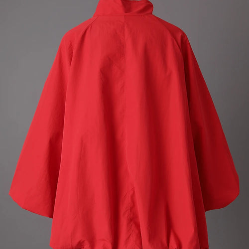 Load image into Gallery viewer, Red Shaped Big Size Casual Jacket New Stand Collar Long Lantern Sleeve Women Coat Fashion Tide Spring Autumn 2025  1DJ0578
