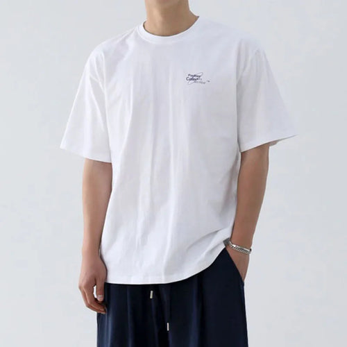 Load image into Gallery viewer, Men's T-shirts Letter Printed Short Sleeved Design New Summer Male Korean Solid Color  Loose Round Neck Pullover Top 9W1608
