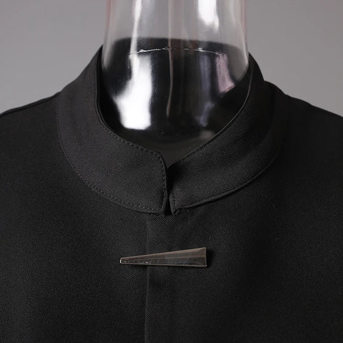 Load image into Gallery viewer, Women Black Buckle Big Size Elegant Blazer New Stand Collar Half Sleeve Jacket Fashion Tide Spring Summer 2025 CPG3087
