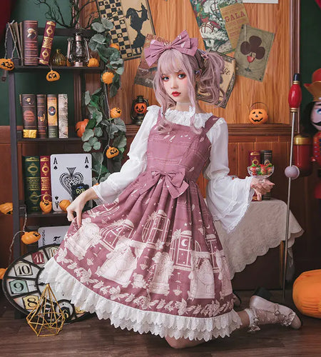 Japanese Lolita Lace Patchwork Women Blouse Y2k Aesthetic Sweet Flare Sleeve Bandage Shirt Harajuku Slash Neck Cropped Blusas