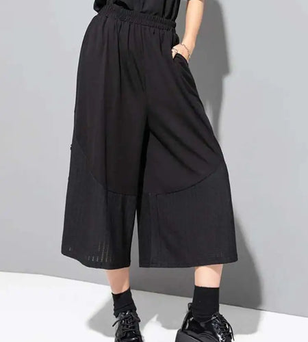 High Elastic Waist Black Striped Wide Leg Pants New Loose Fit Trousers Women Fashion Tide Spring Autumn 2025 1DF8718