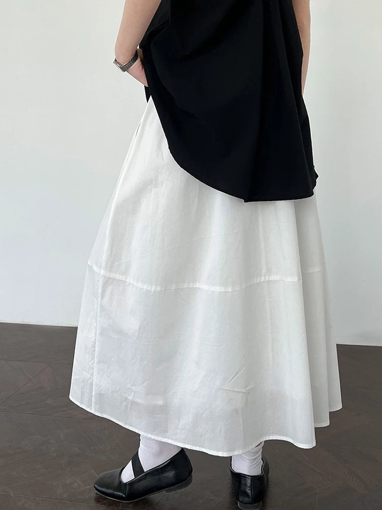 High Elastic Waist White Brief  Shaped Elegant Bud Half-body Skirt Women Fashion Tide New Spring Autumn 2025 1DJ1146