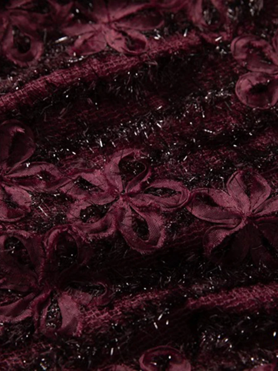 Spliced Fungus Folds Elegant Dresses for Women Round Neck Long Sleeves High Waist Patchwork Mesh Dress Female New