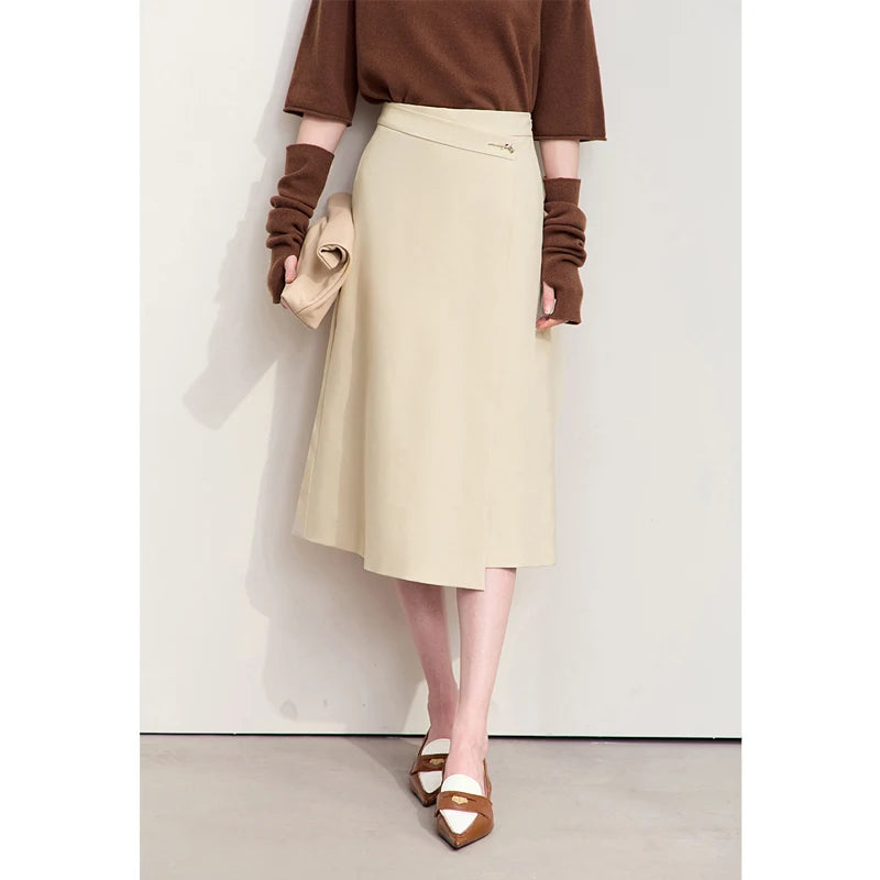 Minimalism 2024 Autumn New Women's Skirts Rose Aroma Metal Decoration Matching Piece A-line Long Skirt For Women 12423020