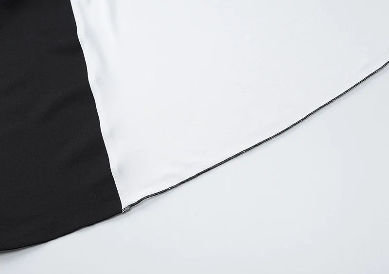 Patchwork Long Sleeve Maxi Dress For Women Autumn Winter New O Neck Color Contrast Lace-up Elegant Long Dress Fashion