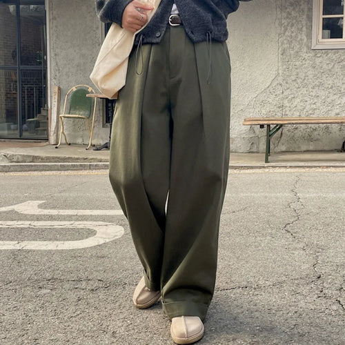 Load image into Gallery viewer, Korean Style Loose Men&#39;s Casual Pants Straight Wide Leg Solid Color Male Trousers Zippers Stylish Summer 9C6234
