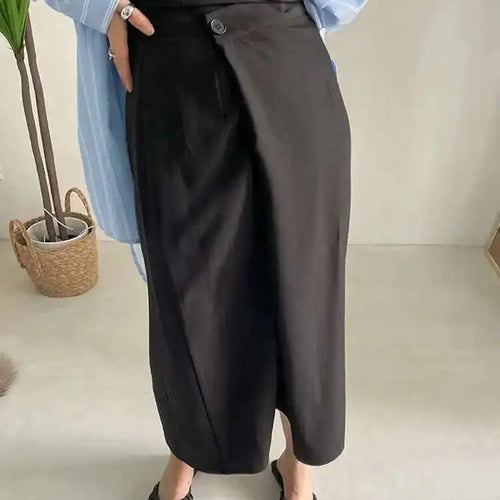 Load image into Gallery viewer, High Waist Black Irregular Spliced Long Elegant Half-body Skirt Women Fashion Tide New Spring Autumn 2025 1DF1470
