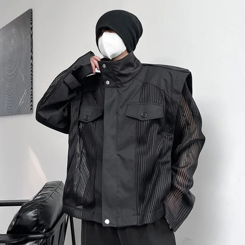 Load image into Gallery viewer, Deconstruction Mesh Splicing Jacket Male Thin Motorcycle Jackets Niche Design Punk Sun Protection 2025 Spring Tide 9C274
