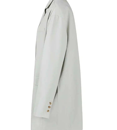 Women Beige Brief Long Big Size Elegant Blazer New Lapel Long Sleeve Jacket Fashion Tide Spring Autumn 2025 1LD1941