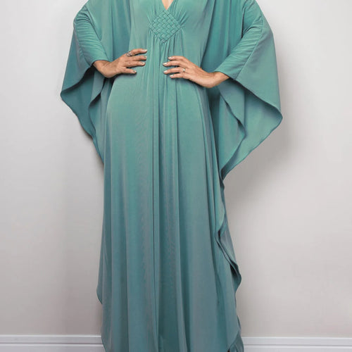 Load image into Gallery viewer, Greek Goddess Long Dress Batwing Sleeve Tunic Beach Cover Up Cover-ups Beach Dress Beach Wear Beachwear Kaftan Maxi Dress V4427
