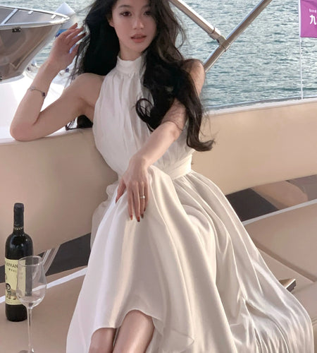 Women's French Elegant Midi Dress Fashion Fairy Pleated Party Prom Evening One Piece Clothes