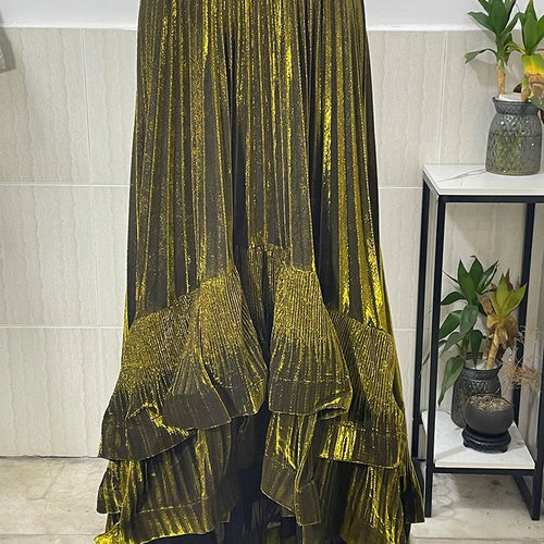 Load image into Gallery viewer, High Elastic Waist Rose Red Irregular Pleated Elegant Half-body Skirt Women Fashion Tide New Spring Autumn 2025 1DH7240
