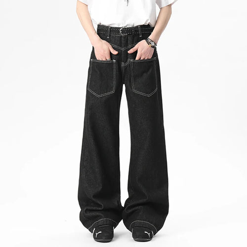 Load image into Gallery viewer, Men&#39;s Jeans New Micro Flared American Style Front Pockets Personaility Design Solid Color Fashion Male Bottoms 9W1654
