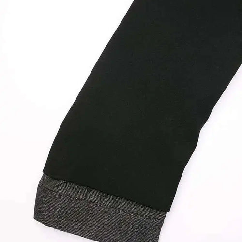 Load image into Gallery viewer, Women Black Denim Spliced Big Size Casual Blazer New Lapel Long Sleeve Jacket Fashion Tide Spring Summer 2025 Black
